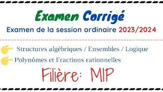 Miniature : Corrigé de l'examen de la session normale: Algèbre 1, MIP et IA, 2023/2024