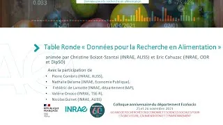 Miniature : Table Ronde « Données pour la Recherche en Alimentation »