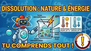 Miniature : Comprendre la Dissolution et les Solutions en 5 min ! | Chimie des solutions Cégep