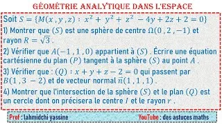 Miniature : géométrie dans l'espace - 2 bac ex - terminale