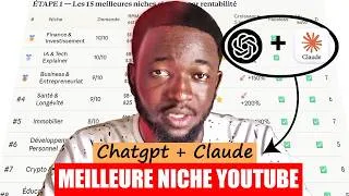 Miniature : Comment trouver la meilleure Niche Youtube avec l'IA ( Chatgpt et Claude)