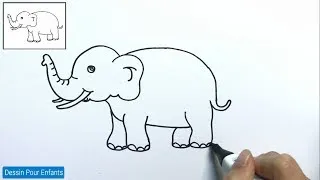 Miniature : Comment dessiner un éléphant FACILEMENT etape par etape 1 – Dessin éléphant