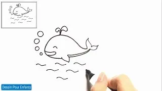 Miniature : Comment dessiner un baleine FACILEMENT etape par etape 1 – Dessin baleine