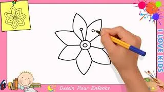 Miniature : Comment dessiner une fleur FACILEMENT etape par etape pour ENFANTS 15