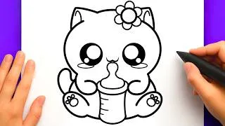 Miniature : DESSIN FACILE KAWAII | COMMENT DESSINER UN CHAT FACILEMENT - DESSIN DE CHAT FACILE