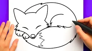 Miniature : DESSIN FACILE KAWAII | COMMENT DESSINER UN RENARD ENDORMI FACILEMENT - DESSIN DE RENARD FACILE