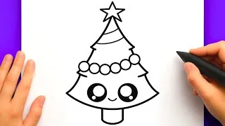 Miniature : DESSIN FACILE KAWAII | COMMENT DESSINER UN SAPIN DE NOËL FACILEMENT - DESSIN DE NOËL FACILE