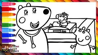 Miniature : Dessine et Colorie Peppa Pig et Bébé Evie Pig Lors d’un Examen Médical 🐷🐷🍼✅🥼 Dessins pour Enfants