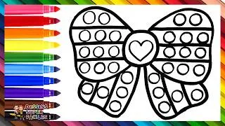 Miniature : Dessine et Colorie un Nœud POP IT 🎀🔴🟠🟡🟢🔵🟣🌈 Dessins pour Enfants