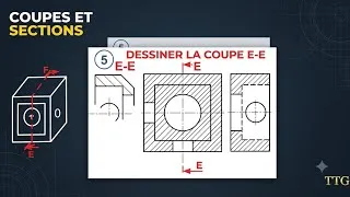 Miniature : Coupe simple, projection orthogonale, dessin technique, dessin industriel, dessinTec Gil