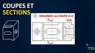 Miniature : Coupe simple, projection orthogonale, dessin technique, dessin industriel, dessinTec Gil