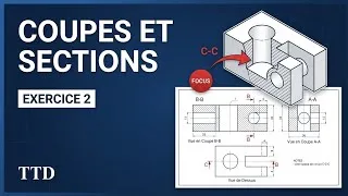 Miniature : Coupe simple, projection orthogonale, dessin technique, dessin industriel, dessinTec Gil