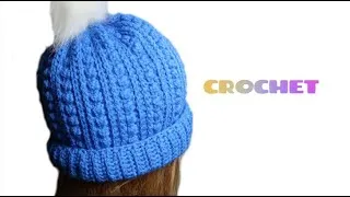 Miniature : CROCHET - Tuto Bonnet point de baie - Berry stitch hat - winterberry beanie