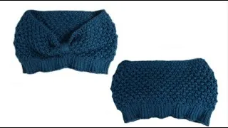 Miniature : Tricotin - Bandeau point diamant / Diamond stitch - Headband Loom Knitting