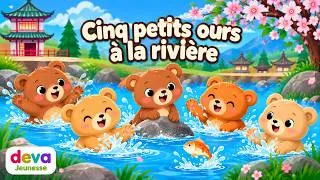 Miniature : Cinq petits ours  à la rivière ( avec paroles )ⒹⒺⓋⒶ Comptine enfants & maternelle