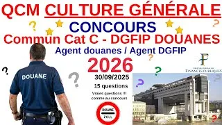 Miniature : QCM Culture générale - Annales Agent Douanes - Agent DGFIP - Concours commun  cat C - 2025/26