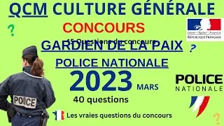 Miniature : Concours de gardien de la paix 2023-mars police nationale  - QCM culture générale - Devenir policier