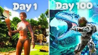 Miniature : J'AI SURVECU 100 JOURS EN DUO SUR THE CENTER EN PVP | ARK