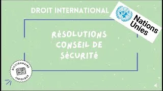 Miniature : Qu'est ce qu'une résolution du Conseil de sécurité de l'ONU ? Minute de droit