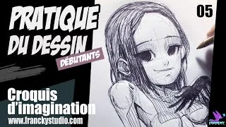 Miniature : Comment dessiner des persos manga féminins- croquis au stylo - débutants