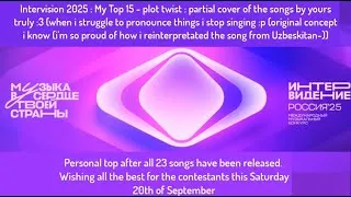 Miniature : My Top 15 Intervision 2025 after all songs released... But I Sing ON TOP!(Интервидение 25 challenge)