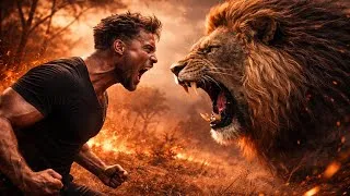 Miniature : Un homme combat un lion pour sauver sa famille