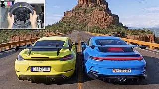 Miniature : PORSCHE GT4 RS & 992 GT3 | Forza Horizon 5 | Steering Wheel Gameplay