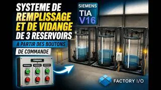 Miniature : COMMANDE DU REMPLISSAGE ET DE LA VIDANGE DE 3 RESERVOIRS A PARTIR DES BOUTONS DE COMMANDE FACTORY IO