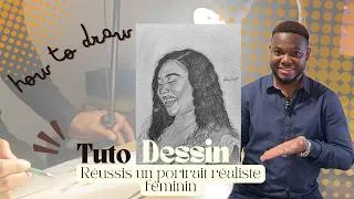 Miniature : Tuto DESSIN || Comment réussir un PORTRAIT Réaliste féminin au crayon graphite