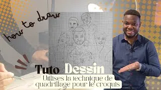 Miniature : Tuto DESSIN || Utilises la technique de QUADRILLAGE pour le croquis d'un PORTRAIT REALISTE