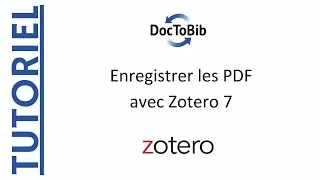 Miniature : 03 Enregistrer mes PDF avec Zotero 7