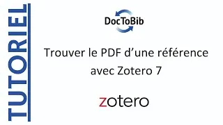 Miniature : 02 Trouver le PDF d'une référence avec Zotero 7