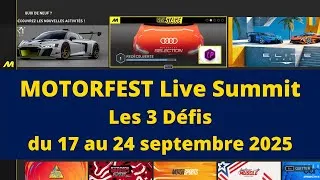 Miniature : The Crew Motorfest FR - LES 3 DÉFIS - Live Summit Contest - du 17 au 24 Septembre 2025 -
