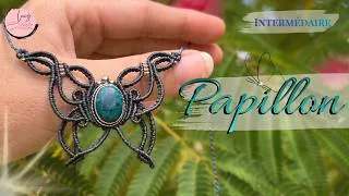 Miniature : Papillon en micro-macramé 🦋 | Tutoriel Collier, Broche ou Barrette #micromacrame #macramejewelry