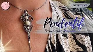 Miniature : DIY: Pendentif avec perles en micro-macramé | Tutoriel facile #micromacrame #necklace