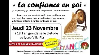 Miniature : Prenons un Cours de Confiance en soi, conférence du 24 Novembre 2023