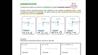 Miniature : Ensemble-solution d’une inéquation (Notes de cours p.19)