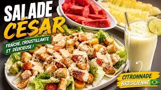 Miniature : Le repas d’été frais et gourmand ☀️ Salade César maison, citronnade brésilienne #food 