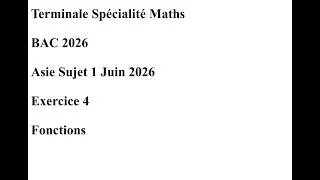 Miniature : BAC 2026 Asie Sujet 1 Juin 2026 Exercice 4 Fonctions trigonométriques