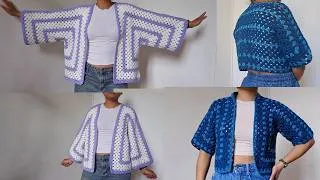 Miniature : Cradigan octogonal Momo | Tutoriel crochet, une pièce, sans couture