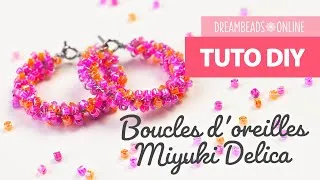 Miniature : Boucles d'oreilles Miyuki Delica | Fabriquez des boucles d'oreilles DIY ★ Dreambeads Online