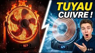 Miniature : ❄️ J’ai transformé un simple ventilateur en climatiseur grâce à des tuyaux en cuivre ! 🤯