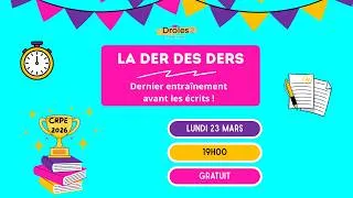 Miniature : CRPE 2026 - LA DER DES DERS