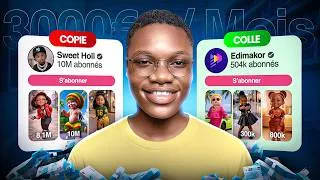 Miniature : J’ai copié GRATUITEMENT un compte TikTok qui fait 5000€/Mois avec des vidéos IA ( Tutoriel gratuit )