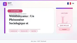 Miniature : Wembanyama : Un Phénomène Sociologique et Sportif — Leçon DXT School