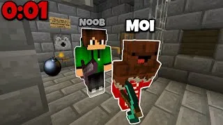 Miniature : S'évader de Prison avec un Noob sur Minecraft (on à tout pété)