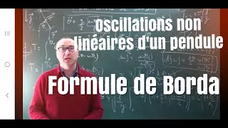 Miniature : Oscillations non harmoniques d'un pendule-Formule de Borda