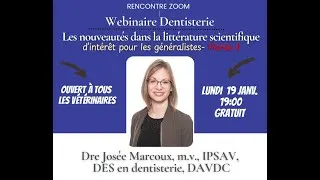 Miniature : Webinaire dentisterie vétérinaire: nouveautés de la littérature-  technique chirurgicale