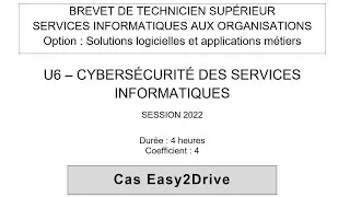 Miniature : Sujet E6 SLAM 2022 métropole : cas Easy2Drive