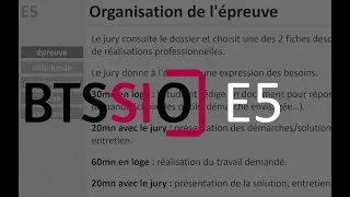 Miniature : BTS SIO : épreuve E5